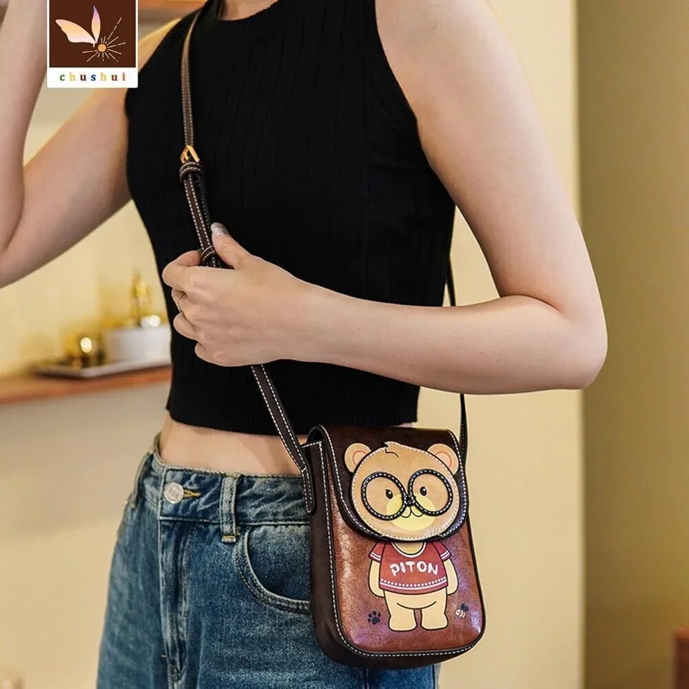 Cell Phone Purse Small Crossbody Bag Leather Adjustable Strap for Daily Travel